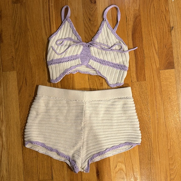 VICTORIAS SECRET• crochet butterfly top and short set - Picture 4 of 8